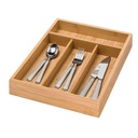 CUTLERY DIVIDER 32.5X24X4CM 4 DIVISION BAMBOO 