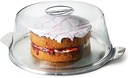 CAKE PLATE 30CM STAINLESS STEEL WITH ACRYLIC DOME 5.X52049