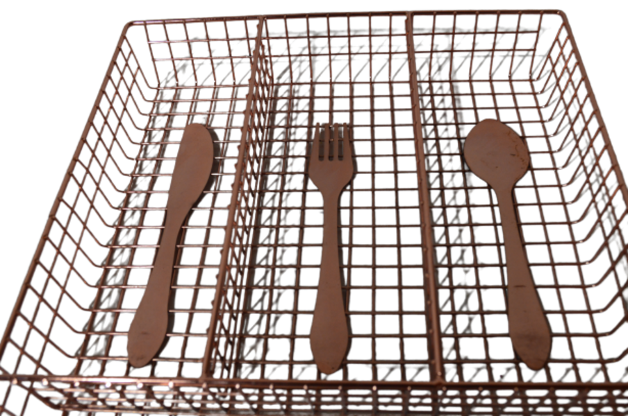 CUTLERY DIVIDER 32.5X26X5CM 4 DIVISION COPPER COLOUR COZINHA RVT643