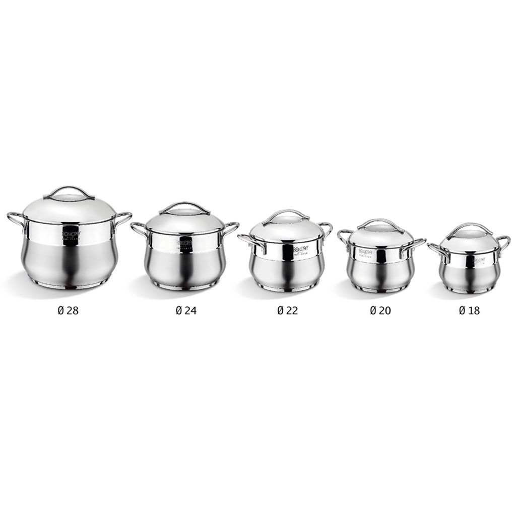 POT SET 10PC VENUS 18/10 STAINLESS STEEL BONERA BERLIN