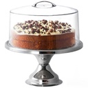 CAKE STAND STAINLESS STEEL (17.5Hx32D CM) AND ACRYLIC DOME (14Hx30D CM) PREMIUM SET 