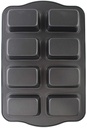 BAKING PAN 8 CUP 36X24CM MINI LOAF/BROWNIE 9X5.5X3CM CARBON STEEL - BAKERS BASICS 