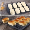 BAKING PAN 8 CUP 36X24CM MINI LOAF/BROWNIE 9X5.5X3CM CARBON STEEL - BAKERS BASICS 