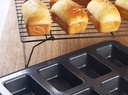 BAKING PAN 8 CUP 36X24CM MINI LOAF/BROWNIE 9X5.5X3CM CARBON STEEL - BAKERS BASICS 