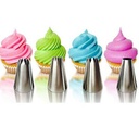 CAKE DECORATING SET 7PC - PIPING BAG AND 6 NOZZLES STAINLESS STEEL - BAKERS PREP 