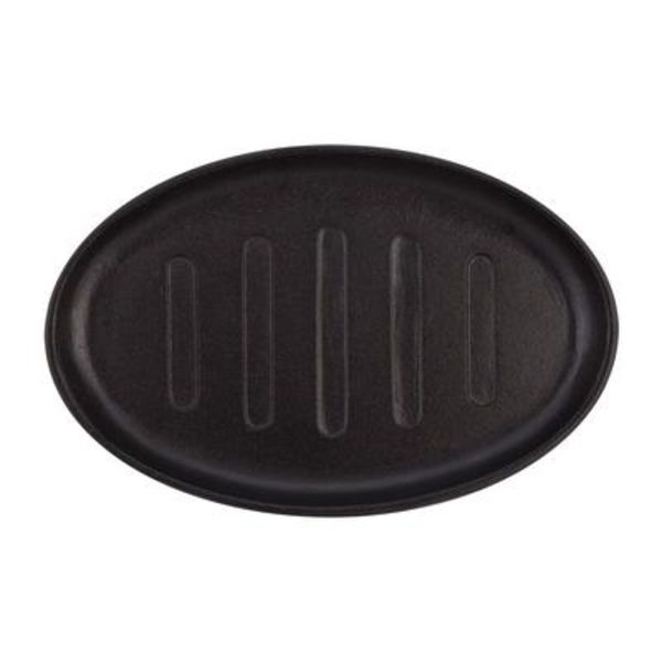 SIZZLER PLATE 27X17CM CAST IRON PLATE AND WOOD BOARD RVT156/634