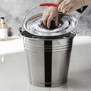 BUCKET 12L 28X32CM WITH LID STAINLESS STEEL 