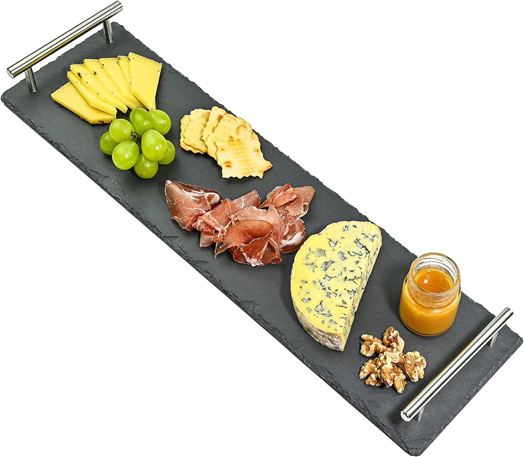 Tray 60x15cm Slate With Handles RVT2023-233