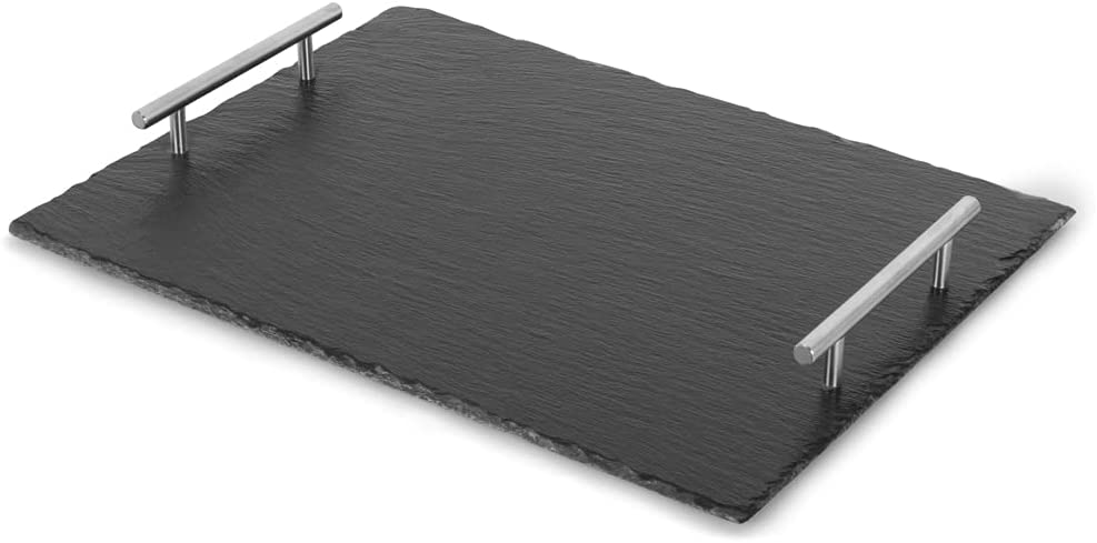 Tray 40x30c Rectangular Slate with Handles RVT2023-232