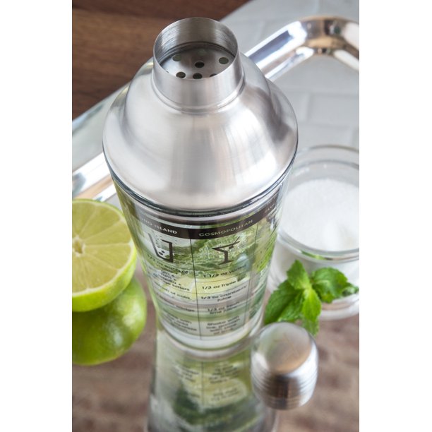 Cocktail Shaker 400ml Glass With SS Lid RVT2023-026