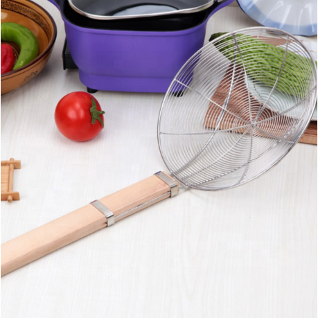 Strainer/Skimmer 21X5Cm Spider Wire Mesh With Wooden Handle N817162