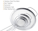 Strainer 20X7Cm Fine Mesh Stainless Steel With Reinforced Rim And Hang End N815011