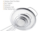 Strainer 25X8.5Cm Fine Mesh Stainless Steel With Reinforced Rim And Hang End N815012