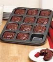 Baking Pan 35X26.5X4Cm 12 Cup Square Muffin/Brownie Non-Stick - Baking Basics