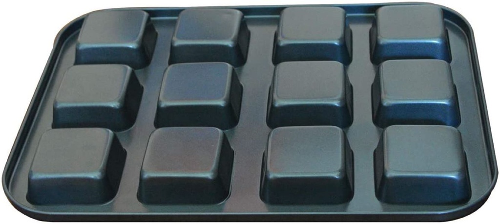 Baking Pan 35X26.5X4Cm 12 Cup Square Muffin/Brownie Non-Stick - Baking Basics