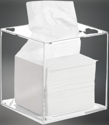 Tissue Box 14X14X14.5Cm Cube Premium 3Mm Acrylic