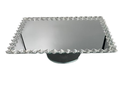 Cake Stand 36X27X10Cm Mirror With Diamante Border On Rotating Stand Rvt2023-293