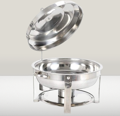 Chafing Dish 12L Round Stainless Steel With Stainless Steel Lid