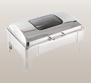 Chafing Dish 55X36.5X26Cm Shallow Rectangular With Window Stainless Steel