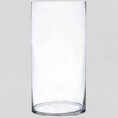 Glass Vase 20X10Cm Cylinder Clear Glass H1020