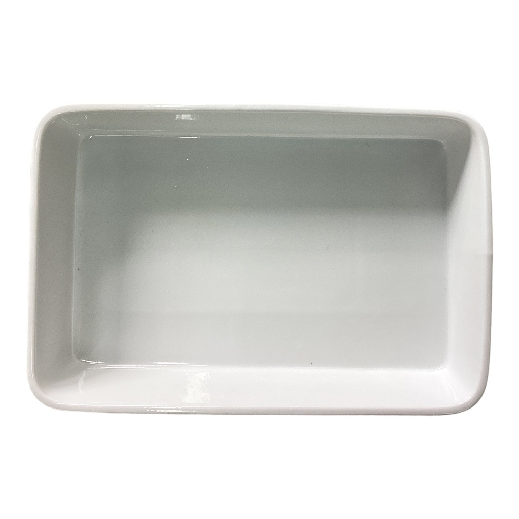 Casserole 32x21.5x6.5cm White Porcelain Grooved Border BJ2302056