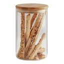 Canister 20.5x10cm Borosilicate Glass With Bamboo Lid-LXL-437