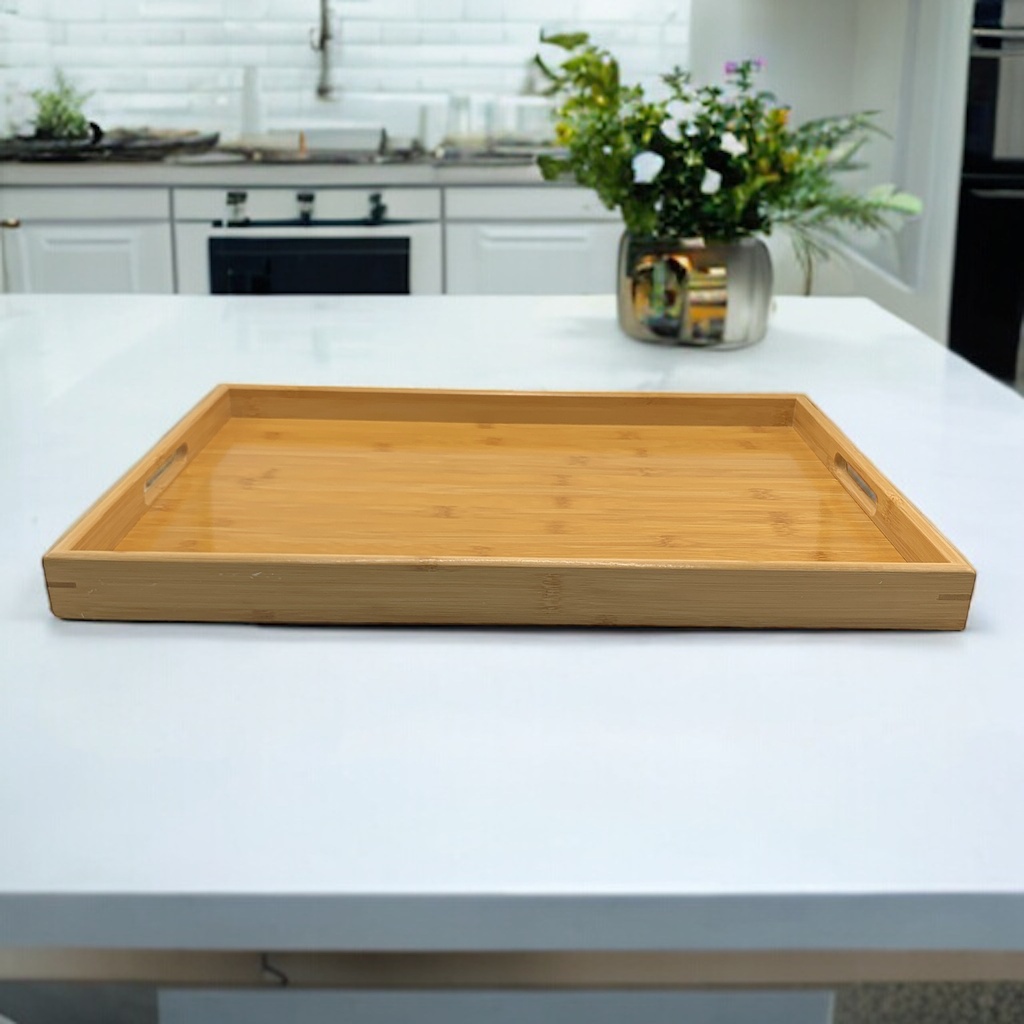 Tray 46X33X3.5Cm Bamboo Basic Rvt2023-398