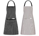 Apron 85x65cm With Zip Pocket Striped Assorted