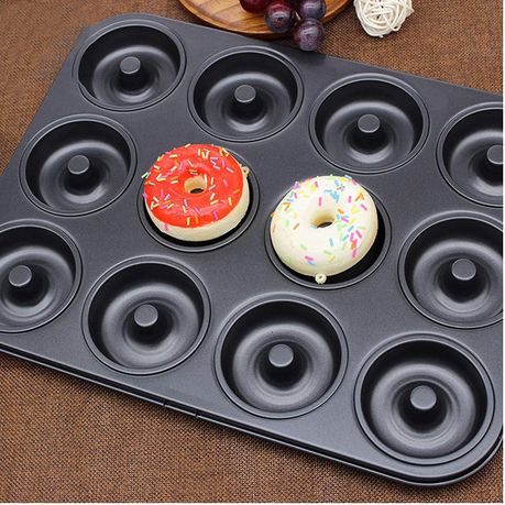 Baking Pan 6 Cup 26.5X19X2.5Cm 2Pc Doughnut Carbon Steel Bakers Basics