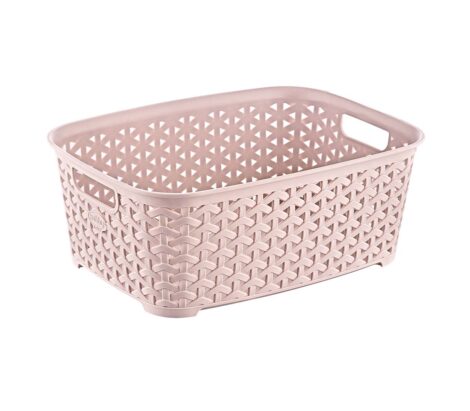 Basket 3Pc Plastic Square Ass