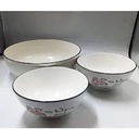 Bowl Set 3Pc 9X3.5Cm Fluted Porcelain Rvt2023-315