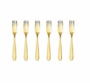 Cake Fork 6Pc Stainless Steel With Gold Handles Floral Pattern Syds-099