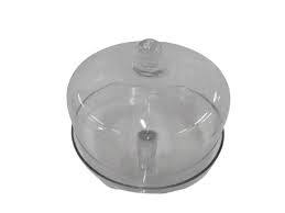 Cake Stand 25Cm Metal W/Glass Dome Bw590X4