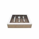 Cutlery Box White Wood 955435