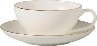 Cup And Saucer 220Ml Gold Rim Rvt317