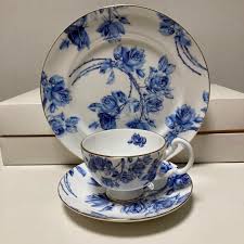 Cup, Saucer And Plate Misty Rose Blue S31226