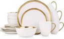 Dinner Set 20Pc Gold Rim Rvt 1004