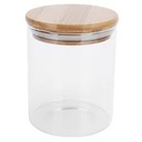 Jar 450Ml Round Glass With Bamboo Lid 27053