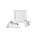 Dinner Set 16Pc Square Porcelain White 200626D