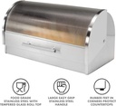 BREAD BIN ROLL TOP GLASS WITH HANDLE