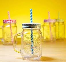 Mason Jar 450ml W/Straw Glass SD927-12