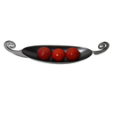 DISH OVAL 69X18X7.5CM ALUMINIUM CURL HANDLE BLACK COATED ARM5435/L