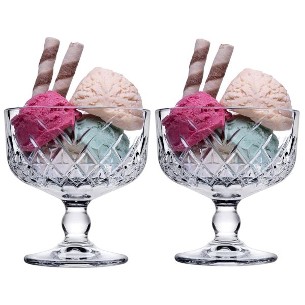 Timeless Ice Cream Cup 2pc 102.5mm Footed Cut Glass 440211