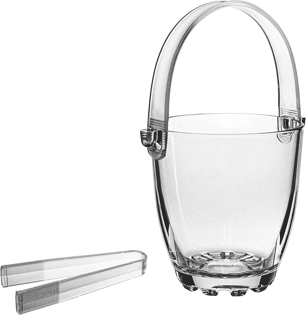 Sylvana Ice Bucket+Tong 12x12.5cm 830ml Glass 53628