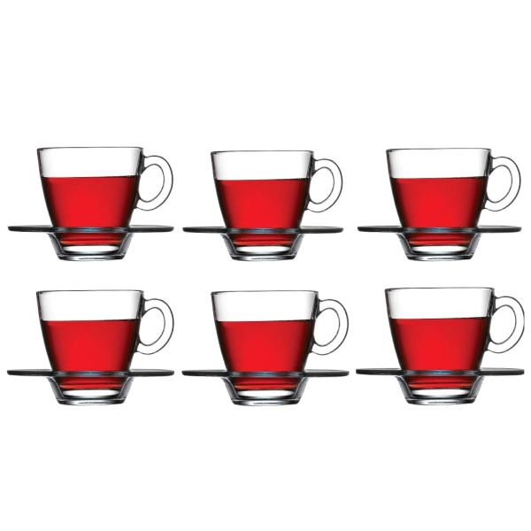 Cup & Saucer 215ml 12pc Set Aqua 95040