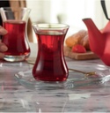 Incebelli Turkish Tea Set 125ml 4pc Glass 96994