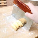 Dough Scraper Cutter 15X11.5Cm Stainless Steel Blade With Wooden Handle