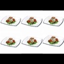 Plate 26x26cm 6pc Square Glass Clear - Tokio 54087