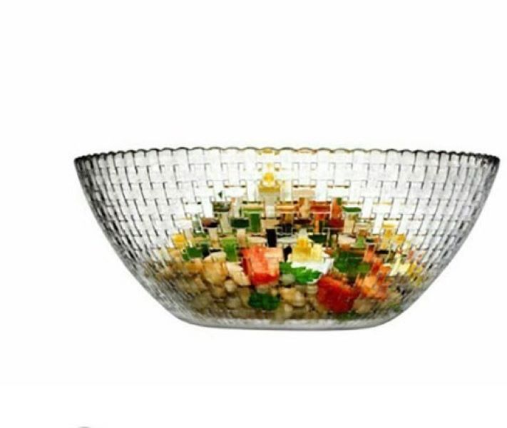 Bowl 31x12cm Habitat Embossed Glass - 10254