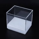 Gift Box 25x25x25cm 3mm Acrylic Clear with White Base